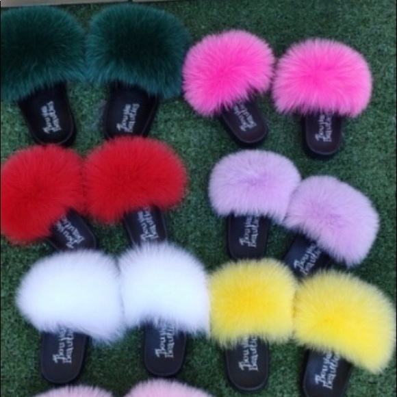 100% REAL FUR SLIPPER SLIDES - Picture 5 of 8